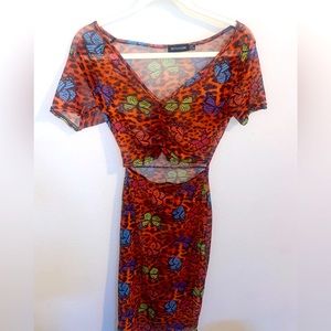 PrettyLittleThing Butterfly Dress/Swim Cover Up